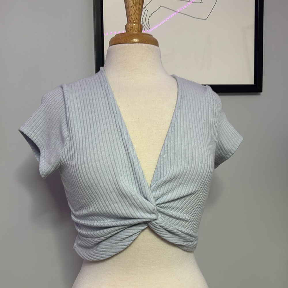 Blue crop top